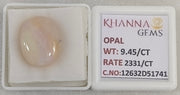 9.45/CT Natural FIRE OPAL with Govt. Lab Certificate-12632D51741